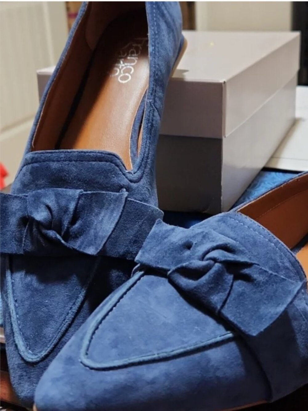 Blue Suede Franco Sarto Loafers